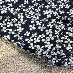 Adrianna Papell  Sweater Blouse 3/4 Balloon Sleeve Floral Ruffle Neck in Navy S Photo 11