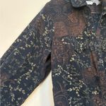 Vintage Corduroy Paisley Button Up Shirt Medium 100% Cotton Karen Hart Black Photo 4