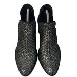 Very Volatile Malone Pewter Metallic Woven Leather Ankle Booties Women's Sz 6.5 Photo 1