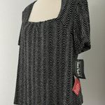 New Ronnie Nicole 1X Black, Silver Holographic Glitter Square Neck Formal Top Photo 8