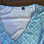 Cabana Life Geometric UPF 50+ Elastic Drawstring Waist Vacation Dress Sz L 💚🍄 Blue Size L Photo 7