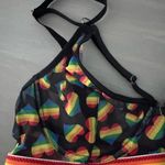 Rainbow Heart Patterned Bralette sz L Black Size L Photo 8