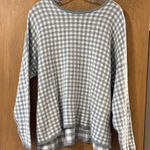 J. Jill Reversible Gray and White Gingham Crew Neck Sweater Size undefined Photo 0