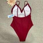 Cupshe  Ruffle One Piece Swimsuit Red Maroon Small Nwt Photo 7