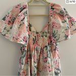 Sézane  NWT Emeline Linen Midi Short Sleeve Floral Midi Dress in Romantic Flowers Photo 8