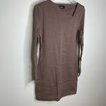 Kate Spade  Saturday Asymmetrical Slanted Dress Brown Long Sleeve Mini‎ Xsmall Xs Photo 3