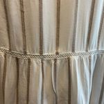 Fever Women's Tunic Blouse Top SZ XL Peasant Sleeve Cream Crochet Stripe Boho Brown Photo 6