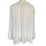Counterparts women's size XL long sleeve white blouse ruffle neckline front tie Photo 3