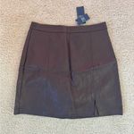 Abercrombie & Fitch Abercrombie Vegan Leather Brown Skirt Photo 2