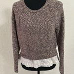 Tart  confetti knit sweater w/ lace layering Photo 0