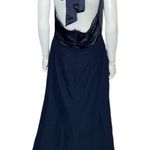 After Six Halter Neck Charmeuse & Crepe Gown Midnight Women’s Sz 14R Photo 4