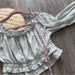 Altar'd State Altar’d state blue off shoulder tie top‎ boho cowgirl Photo 2