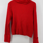 Nine West Turtleneck Sweater Ribbed Knit Long Sleeve Cuff Detail Red Women S Photo 0