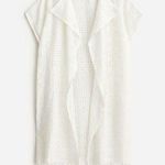 J. CREW | Black Label White Eyelet Fringe Poncho Wrap Kimono Open Front | OS Size undefined Photo 0