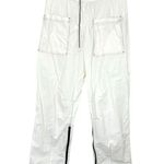 FP Movement Free People White Track Pants Cargo Pockets Zipper Ankle Drawstring Size L Photo 0