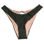 J.Crew  Curved-Waist Cheeky Bikini Bottom in‎ Olive Green Sz S NEW Photo 0