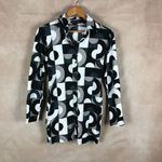 Motel Printed Partial Button-Front Tunic NEW Large Photo 4