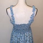 Handmade blue floral smocked summer dress Photo 6