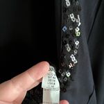 SÃO PAULO Black Sequin Asymmetrical Hem Knit Dress – Scoop Neck – Size 8 Photo 7