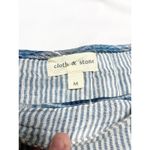 Cloth & Stone Womens Blue Stripe Double Layer Gauzy Cotton Split Back Top Size M Photo 3