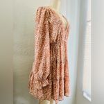 For good women’s mini dress floral print puffy long sleeves size S Photo 3