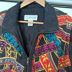 Lavon ‎ Silk Zip Up Jacket With Zip Off Sleeves Size Large Photo 2