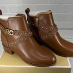 Michael Kors Luggage Multi Kincaid Ankle Boot Leather Studded Logo Photo 3