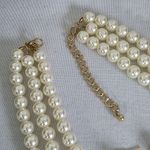 Boutique Gold and Three Strand Pearl with Bee Accent and Earrings Set Photo 2