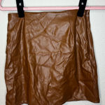 Le lis  Tan Faux Leather Mini Skirt Photo 0