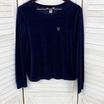 Victoria's Secret Victoria’s Secret Velour Crossover Split Back Pullover Sweatshirt Blue Medium Photo 6