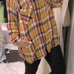 Terra & Sky  mustard plaid button down shirt size 2X Photo 0