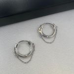 Metal Chain Hoop Earrings for Men Women Streetwear Punk Hip Hop Unisex Style Silver Photo 2