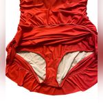 J.Crew swimming suit halter orangish red ruffled ruched women 16 NWT Photo 3