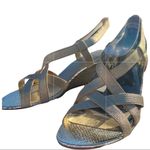 Adrianna Papell NWT Alba Platino Metallic gold and tan wedges / 9.5 / Inc. box Photo 5