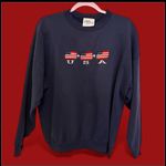 Vintage 90s AMERICAN FLAG SWEATSHIRT unisex navy color Xl Blue Size L Photo 1