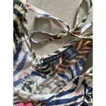 Tahari Dress Womens Medium Cream Palm Linen Tropical Vacation Coastal Beachy Photo 4