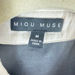 MIOU MUSE Mustard Black Cream Color Block Collared Light Button Up Blouse Size M Size M Photo 6