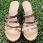 Italian Shoemakers  Women's Bronze-Tone Metallic Strappy Wedge Sandal Sz 10 Photo 1