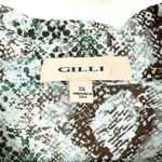 Gilli Size 2XL Long Sleeve Blouse Blue Black Snake Print Design Top Shirt Photo 2