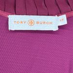 Tory Burch  Whitney Wrap ASO Burgundy Pleated Ruffle Wrap Midi Dress S P READ Photo 3