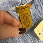 Wrangler  Blue Striped Smocked Peasant Dress Off Shoulder Bell Sleeves Size Large Photo 6