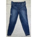 Spanx Skinny Jeans Leggings Slight Distress Fray Hem Blue Denim 1X Inseam 28 Photo 1