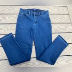 CHAPS  size 6 dark wash raw hem stretchy elastic waist band jeans Photo 0