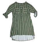 Torrid  Plus Mini Challis Stripe Green High-Low‎ Shirt Dress Size 22 Photo 4