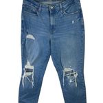 Old Navy O.G. Straight Women's Blue Distressed High Rise Cropped Denim Jeans 10 Photo 1