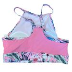 AI'MAGE High Neck Ribbed Two Pieces Bikini Swimsuit Pink Print Women’s Medium White Photo 8