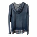 Cloth & Stone NEW Anthropologie  Chambray Plaid Hoodie Size Small Photo 5
