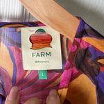 Farm Rio Pink Floral Yellow Fruit Dream Long Sleeve Tiered Mini Dress L Photo 10