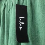 Lulus NWT  Women’s Off the Shoulder Cuffs Tie Kelly Green Shift Mini Dress Photo 7