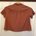 Athleta Echo Top Size Medium Burnt Orange Button Down Short Sleeve Breathable Photo 2